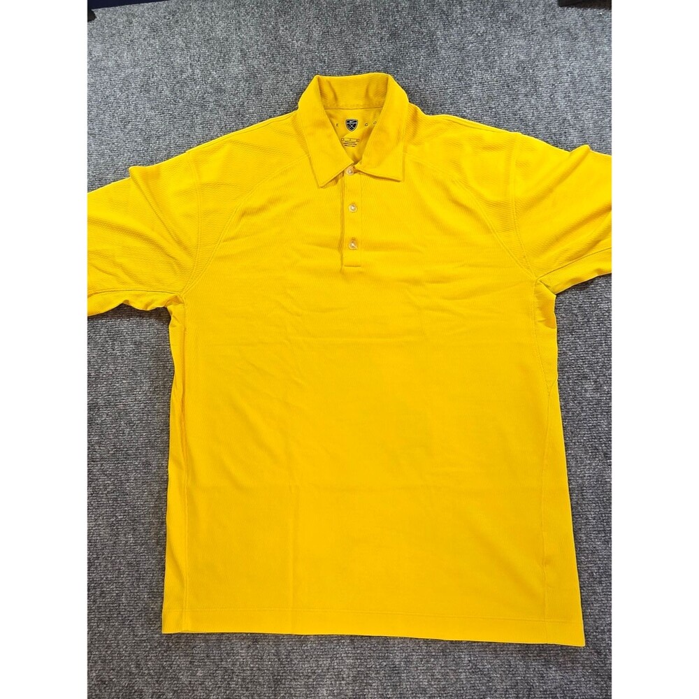 Nike Golf Polo Dri Fit Mens L Bright Yellow Athletic Performance Shirt